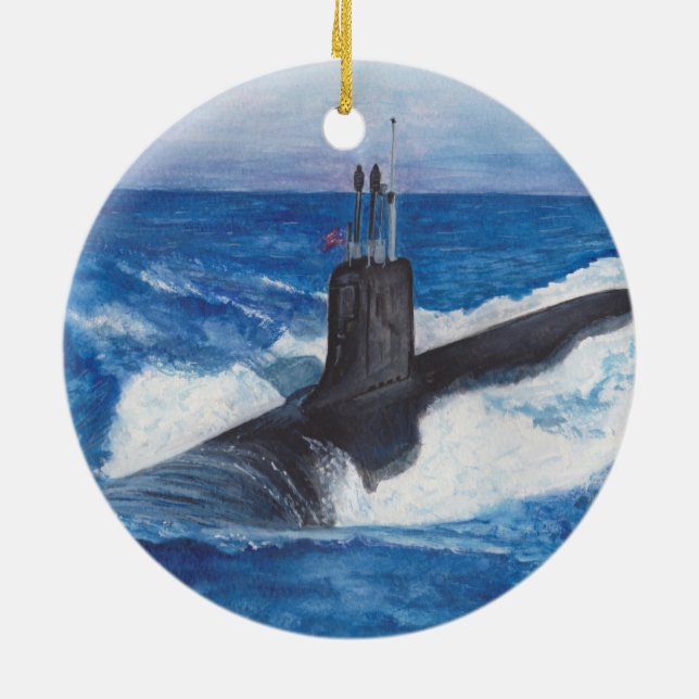 Virginia Class Warriors Submarine Ceramic Ornament (Baksidan)