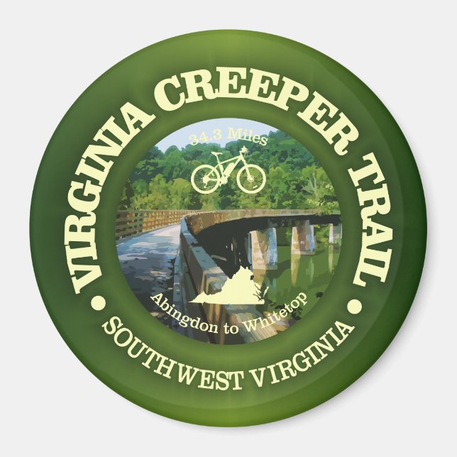 Virginia Creeper Trail (Cycling C) Magnet (Framsidan)