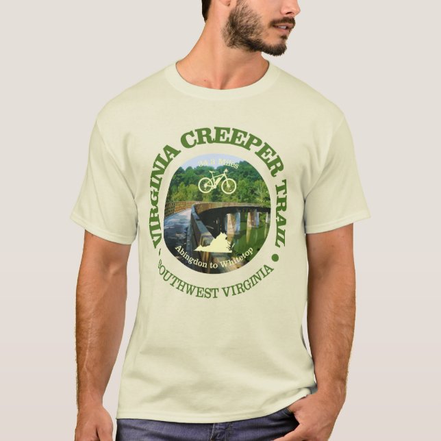 Virginia Creeper Trail (Cycling C)) T Shirt (Framsida)