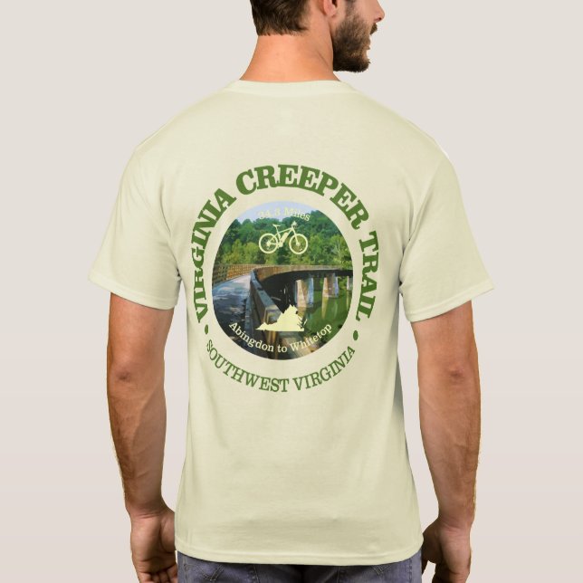 Virginia Creeper Trail (Cycling C)) T Shirt (Baksida)