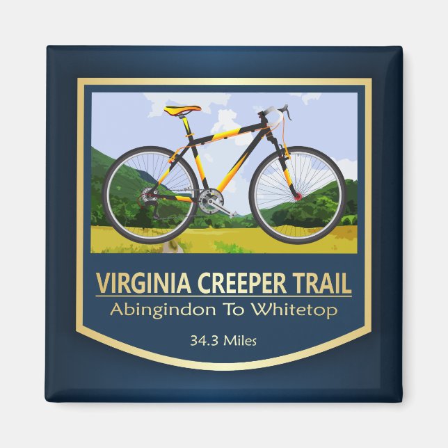 Virginia Creeper Trail (cykel2) Magnet (Framsidan)