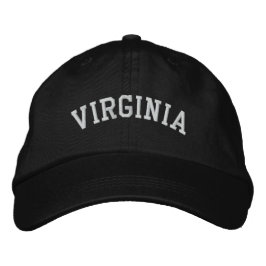 Virginia Embroized Justable Cap Black Broderad Keps