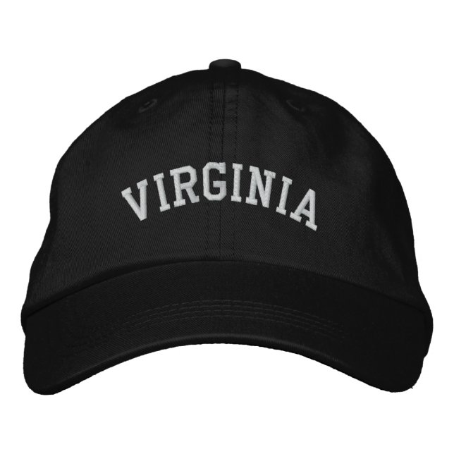 Virginia Embroized Justable Cap Black Broderad Keps (Framsida)