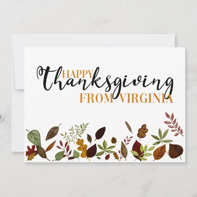 Virginia Fall Foliage Thanksgiving Card Julkort (Framsida)