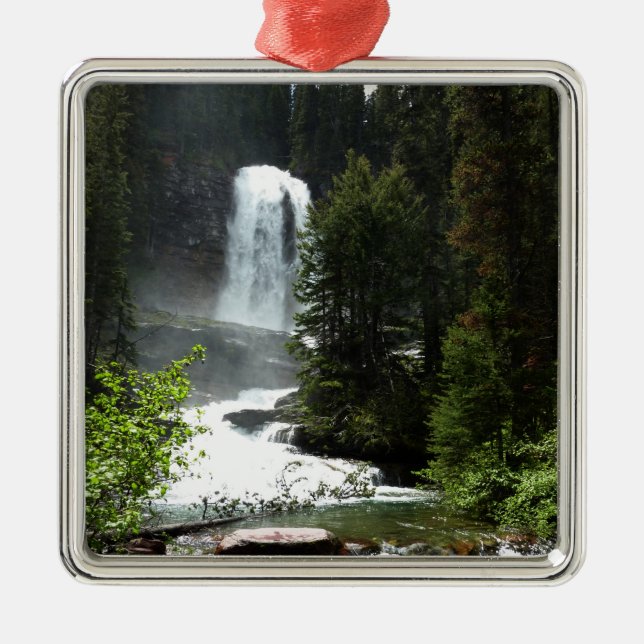 Virginia Falls i Glacier National Park Julgransprydnad Metall (Framsidan)