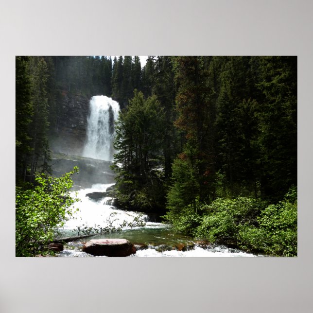 Virginia Falls i Glacier National Park Poster (Framsidan)