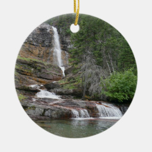 Virginia Falls II vid Glacier National Park Julgransprydnad Keramik