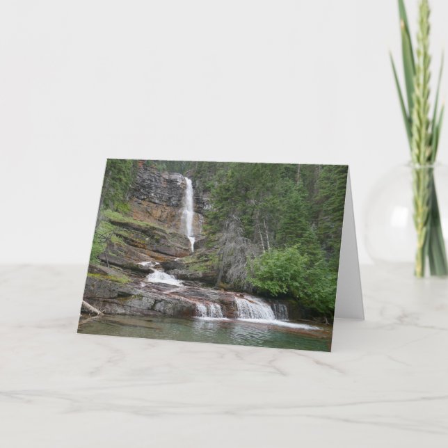 Virginia Falls II vid Glacier National Park Kort (Framsida)