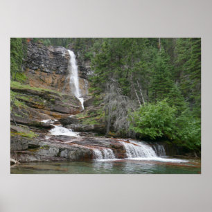 Virginia Falls II vid Glacier National Park Poster