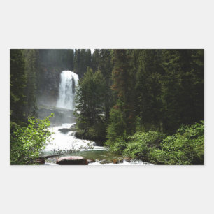 Virginia Falls på Glacier National Park Rektangulärt Klistermärke