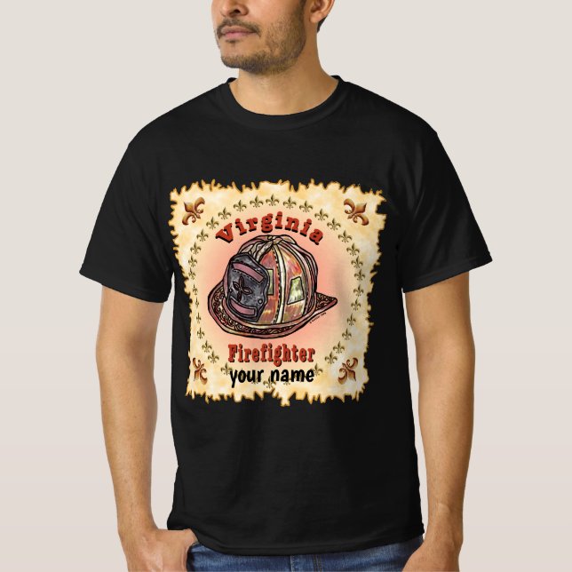 Virginia Firefighter T Shirt (Framsida)