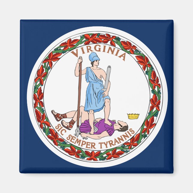 Virginia flagga magnet (Framsidan)