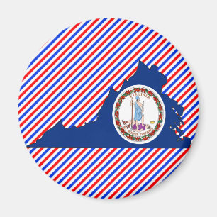 Virginia flaggakarta magnet
