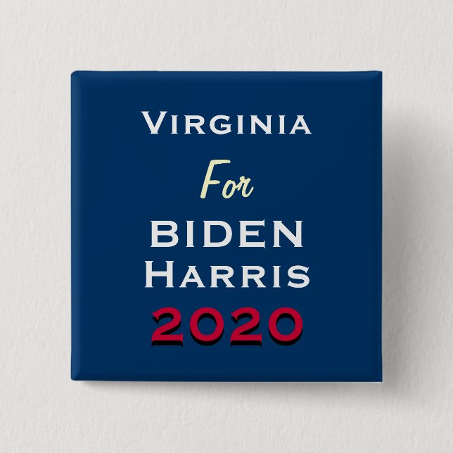 Virginia For BIDEN HARRIS 2020 Kampanj Button Knapp (Framsida)