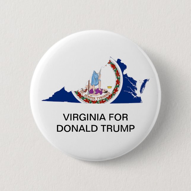 Virginia for DONALD TRUMP 2020 Presidentens Button Knapp (Framsida)