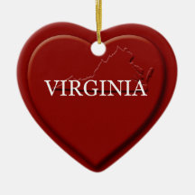 Virginia Heart Karta jul Ornamet