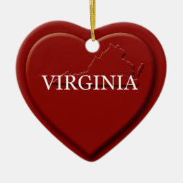 Virginia Heart Karta jul Ornamet Julgransprydnad Keramik