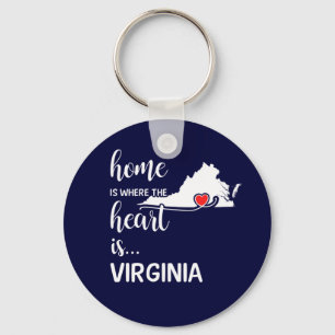 Virginia hem är där hjärtat finns nyckelring