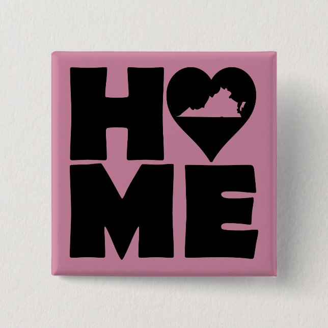 Virginia Hem Hjärta Stat Knapp Märke Pin (Framsida)