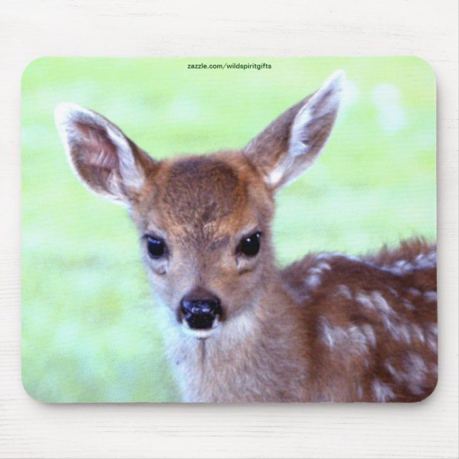 Virginia Hjort Fawn Baby djur Wildlife Art Musmatta (Framsidan)