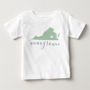 Virginia Home Grown Redigerbar Färg-stat Karta T Shirt