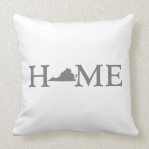 Virginia Home State Shaped Brev Grått Ord Art Kudde