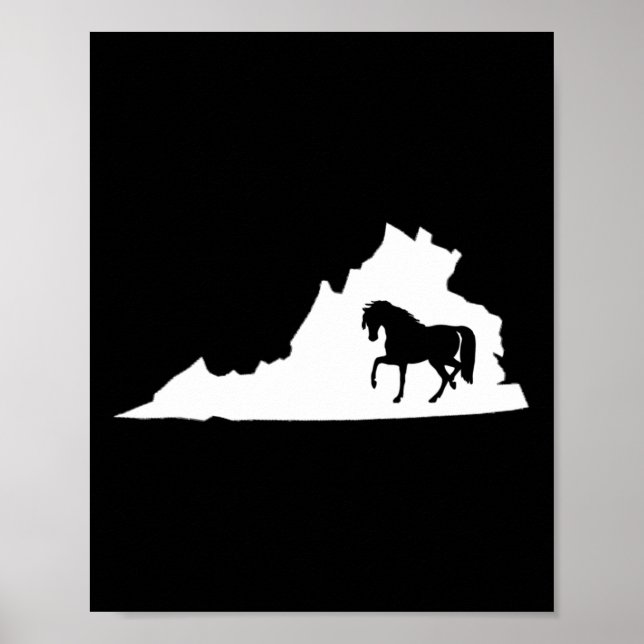 Virginia Horse Karta  Equestrian Poster (Framsidan)
