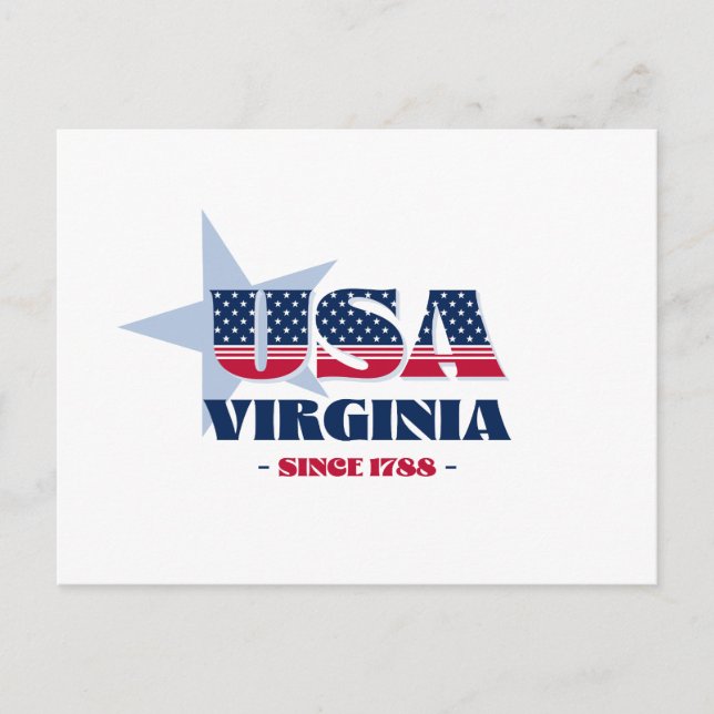 Virginia in Red, White och Blue Postcard Vykort (Framsida)