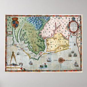 Virginia karta 1590 poster