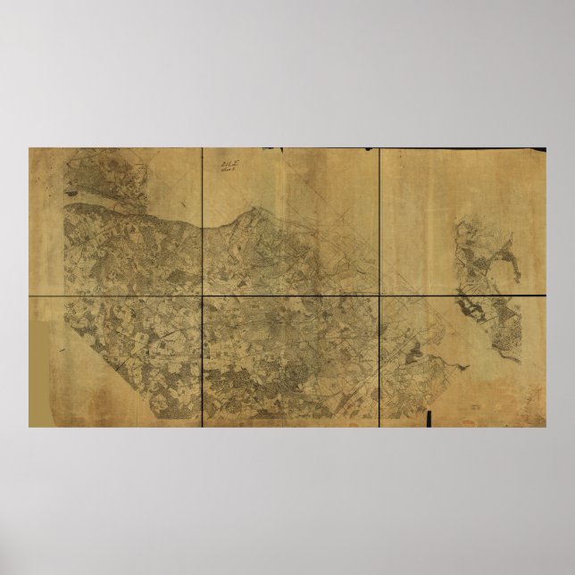 Virginia Karta Alexandria till Potomac River 1860 Poster (Framsidan)