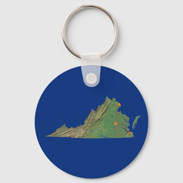 Virginia Karta Keychain Nyckelring (Framsida)