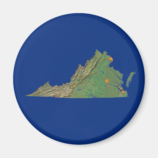 Virginia Karta Magnet (Framsidan)