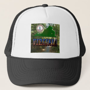 Virginia Karta, State Seal, Bild Text Truckerkeps