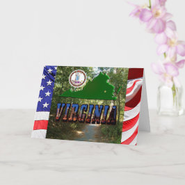 Virginia Karta State Seal Bild Textårsdag Kort