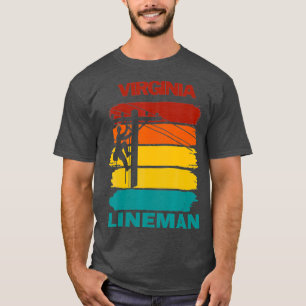 Virginia Lineman Sunset Electrician Electrical T Shirt