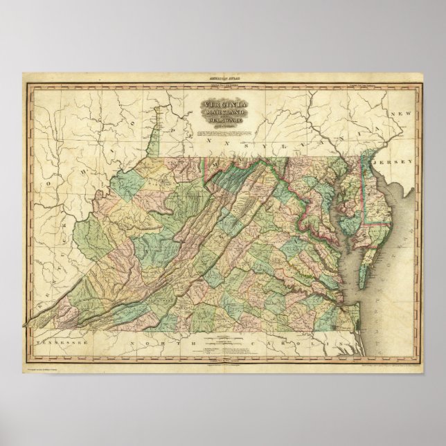 Virginia, Maryland och Delaware Poster (Framsidan)