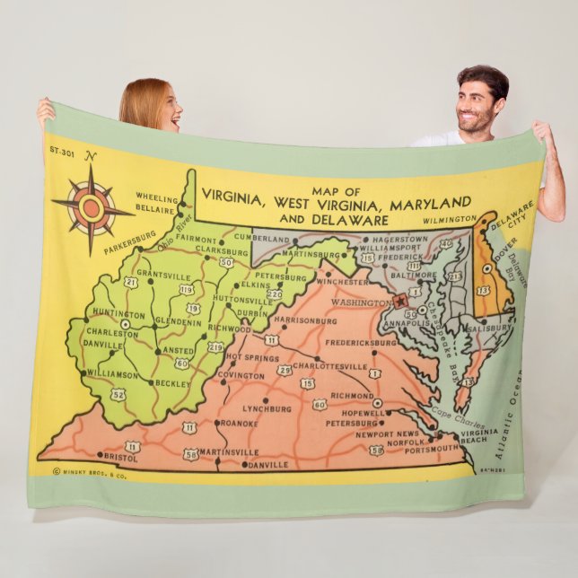 Virginia Maryland States Kastmadrass Fleecefilt (På plats)