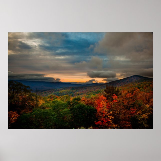 Virginia Mountain Sunset Print Poster (Framsidan)