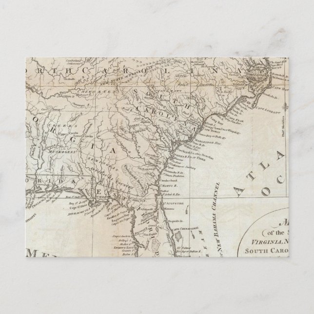 Virginia, North Carolina, South Carolina Vykort (Framsida)