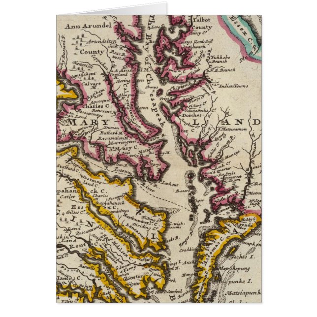 Virginia och Maryland Hälsningskort (Framsidan)