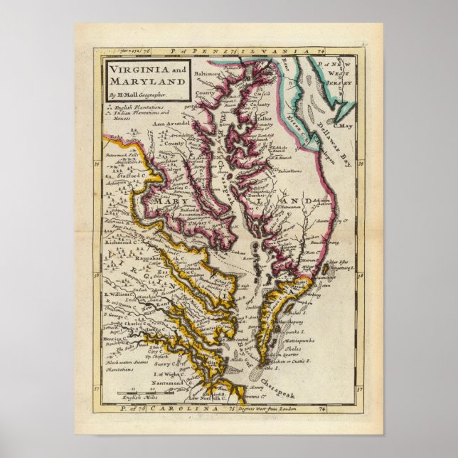 Virginia och Maryland Poster (Framsidan)