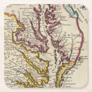 Virginia och Maryland Underlägg Papper Kvadrat