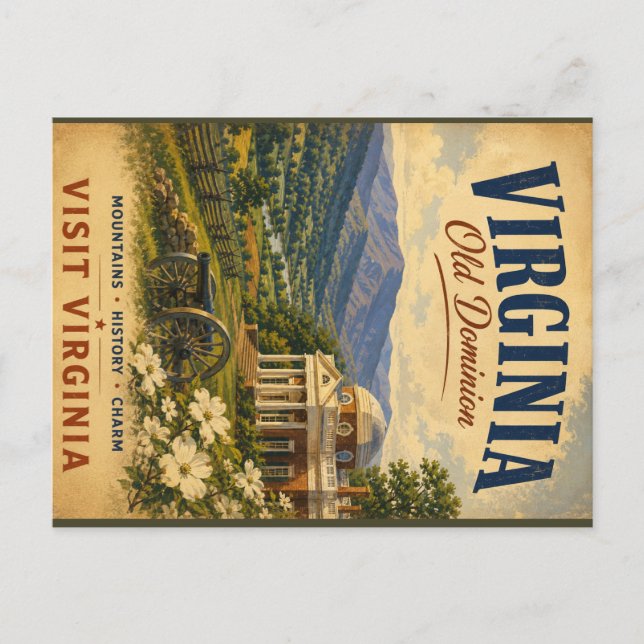 Virginia: Old Dominion-resemalj Helg Vykort (Framsida)