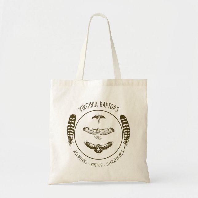 Virginia Raptors Natural Tote Bag Tygkasse (Framsidan)
