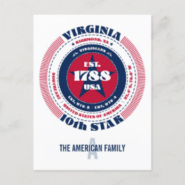 Virginia, Richmond, VA, Patriotic, Monogram Vykort