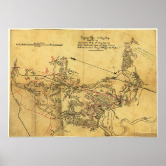 Virginia Roads Civil Krig Karta Poster