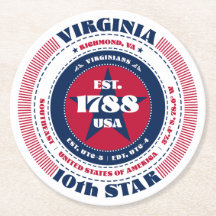 Virginia Rött vitt blått Typography