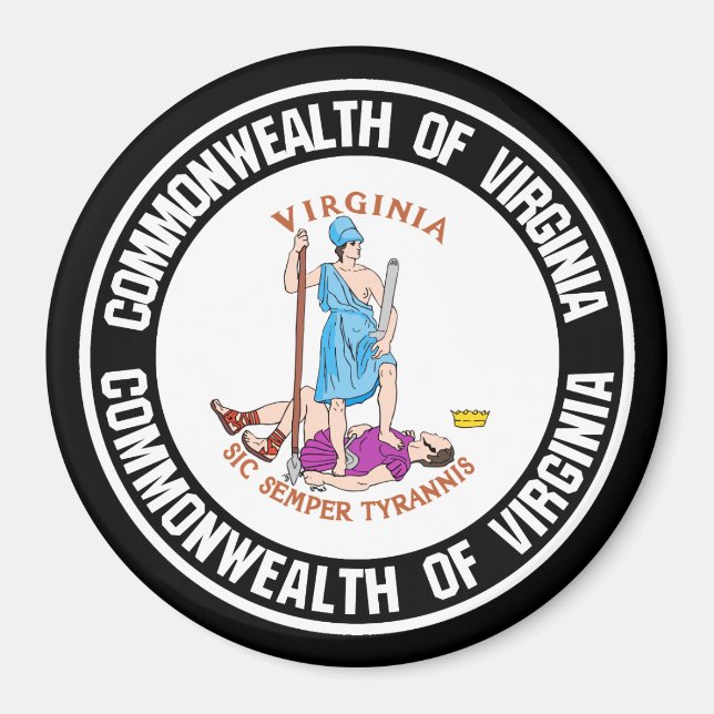 Virginia Round Emblem Magnet (Framsidan)