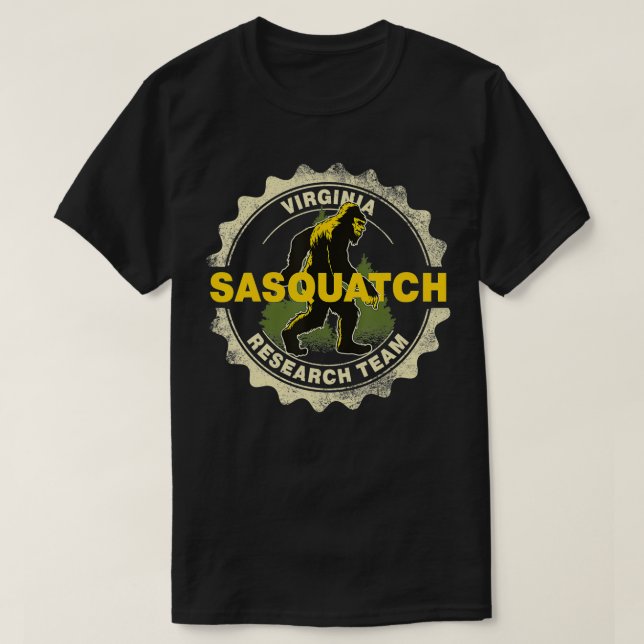 Virginia Sasquatch Research Team Bigfoot Believer T Shirt (Design framsida)