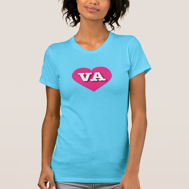 Virginia Shock rosa Heart - I kärlek VA T Shirt (Framsida)